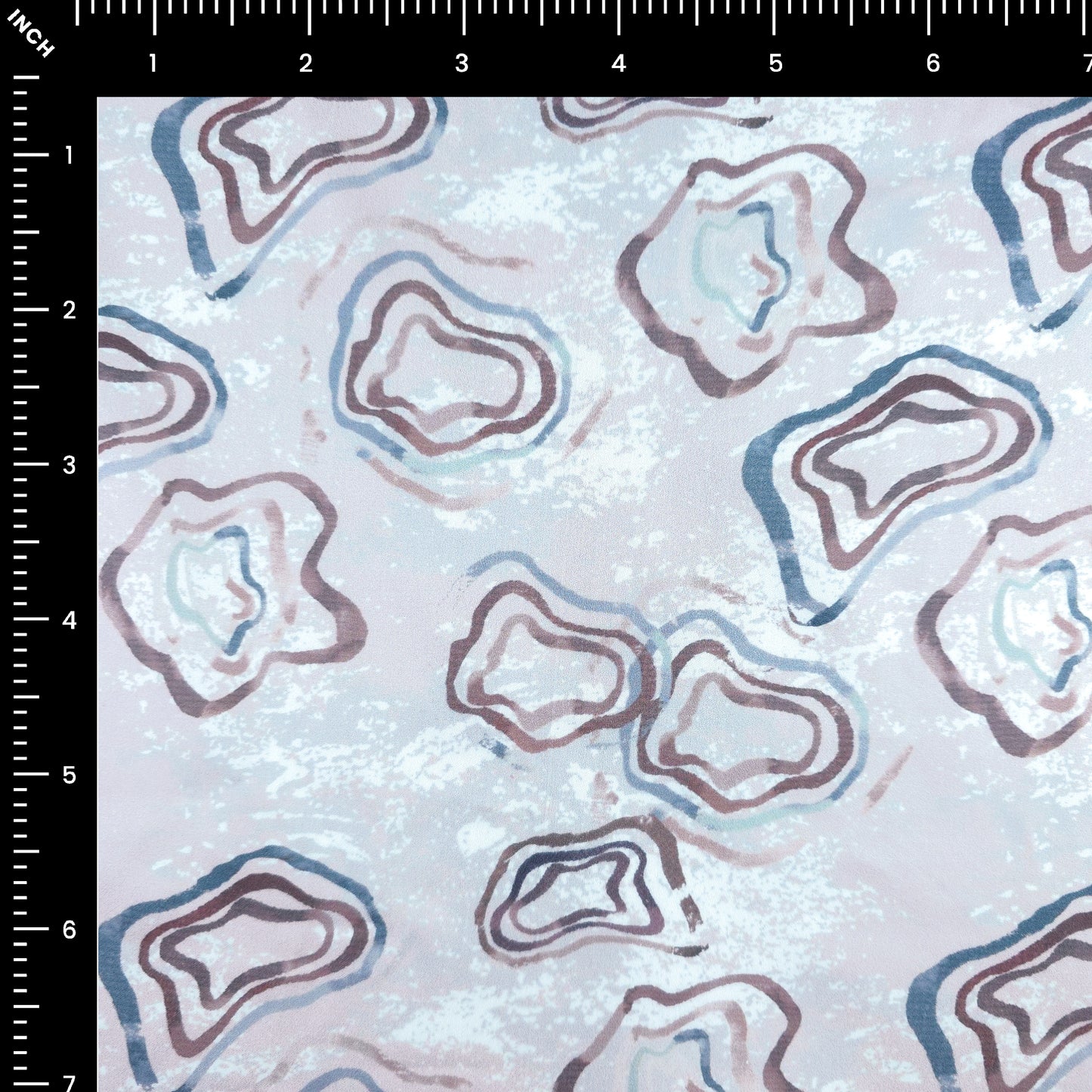 Abstract Organic Contour Printed Satin Fabric
