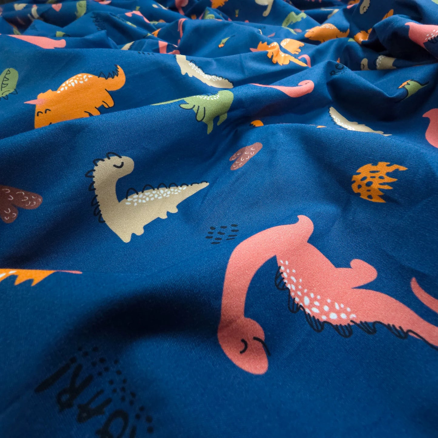 Roaring Dino Adventure Printed Poplin Fabric