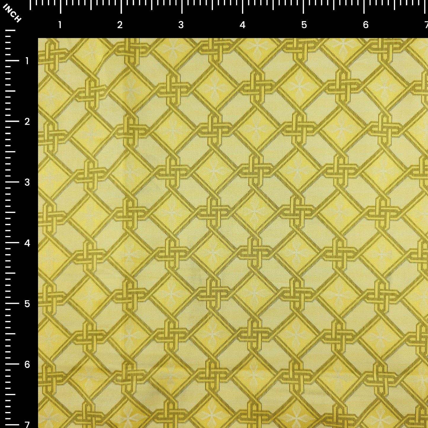 Azure Crest Printed Satin Fabric