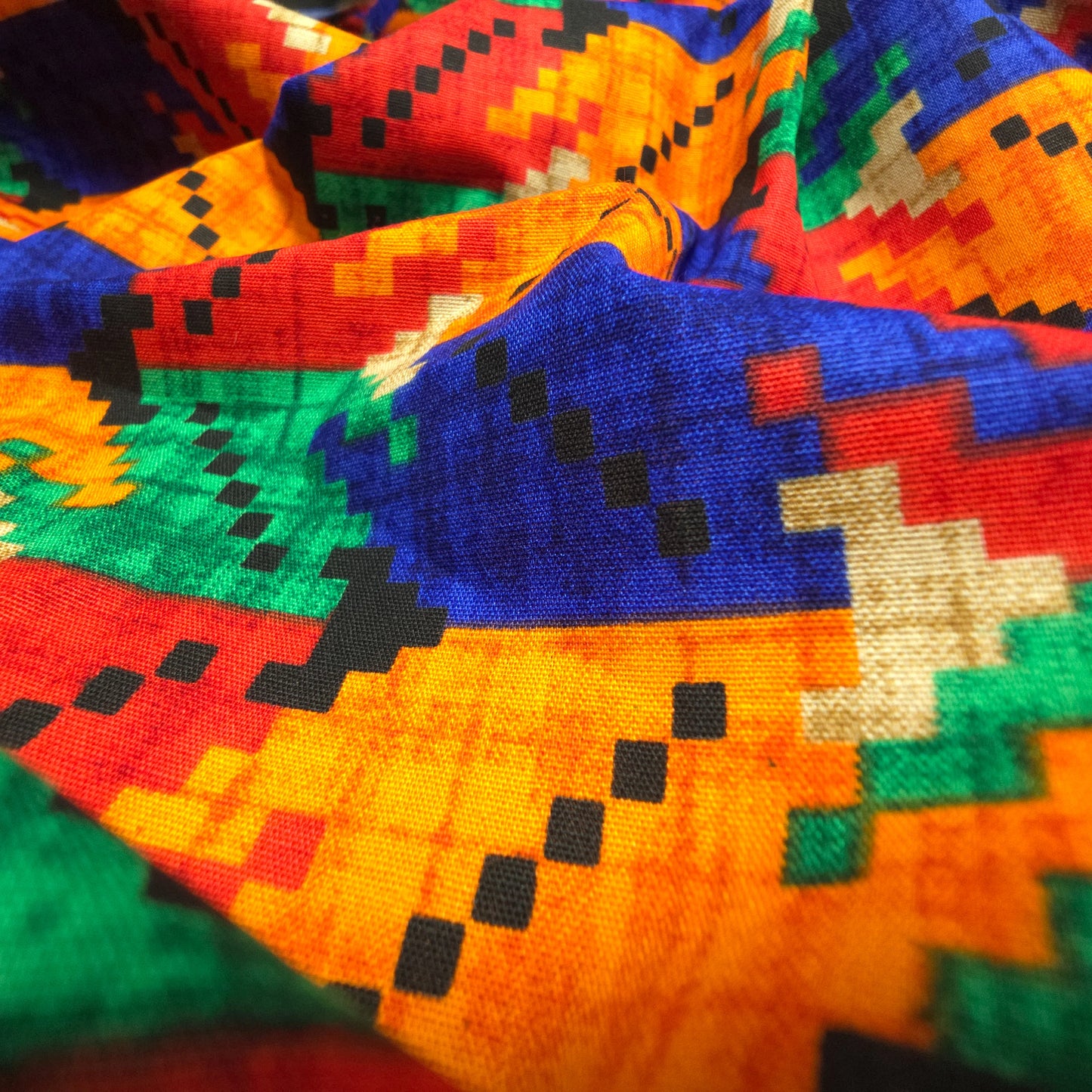 Cultural Dhaka Geometric Poplin Fabric
