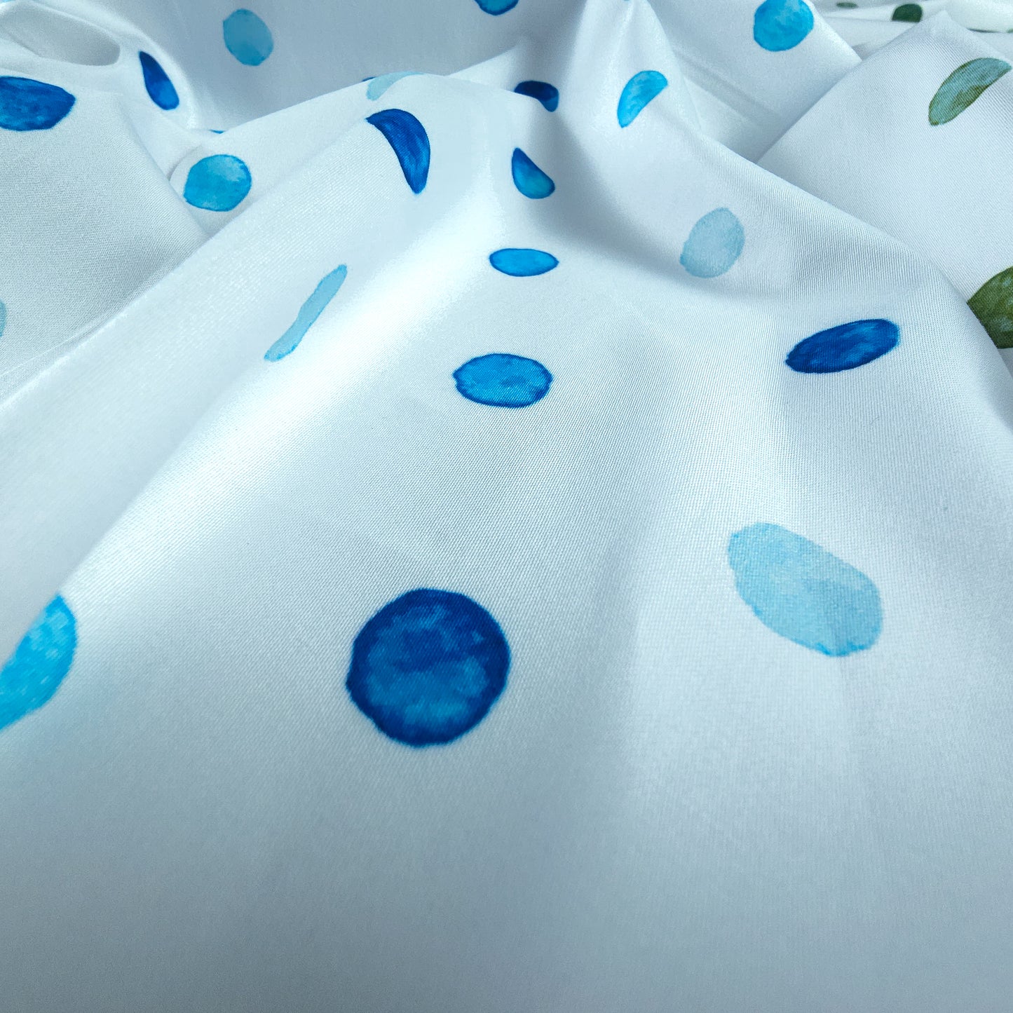 Multicolor Polka Dot Satin Fabric