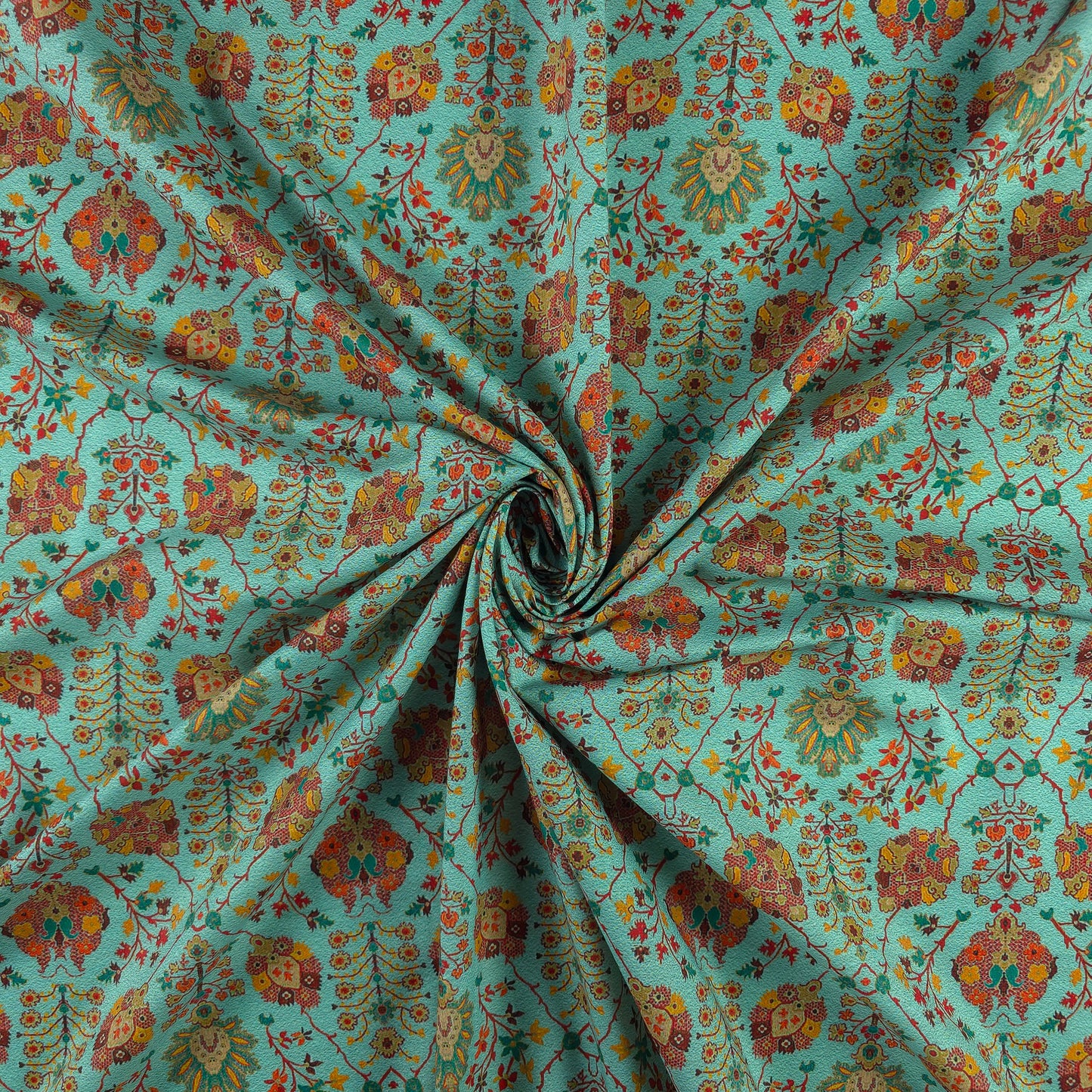 Heritage Floral Jaal PolyCotton Fabric