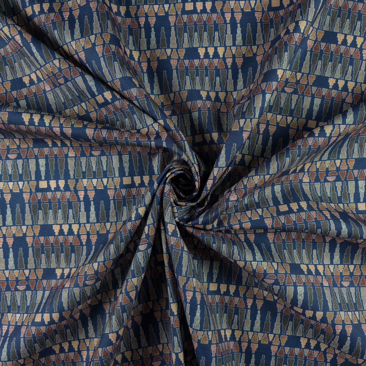 Tribal Rhythm Geometric Stripe Magic Slub Fabric