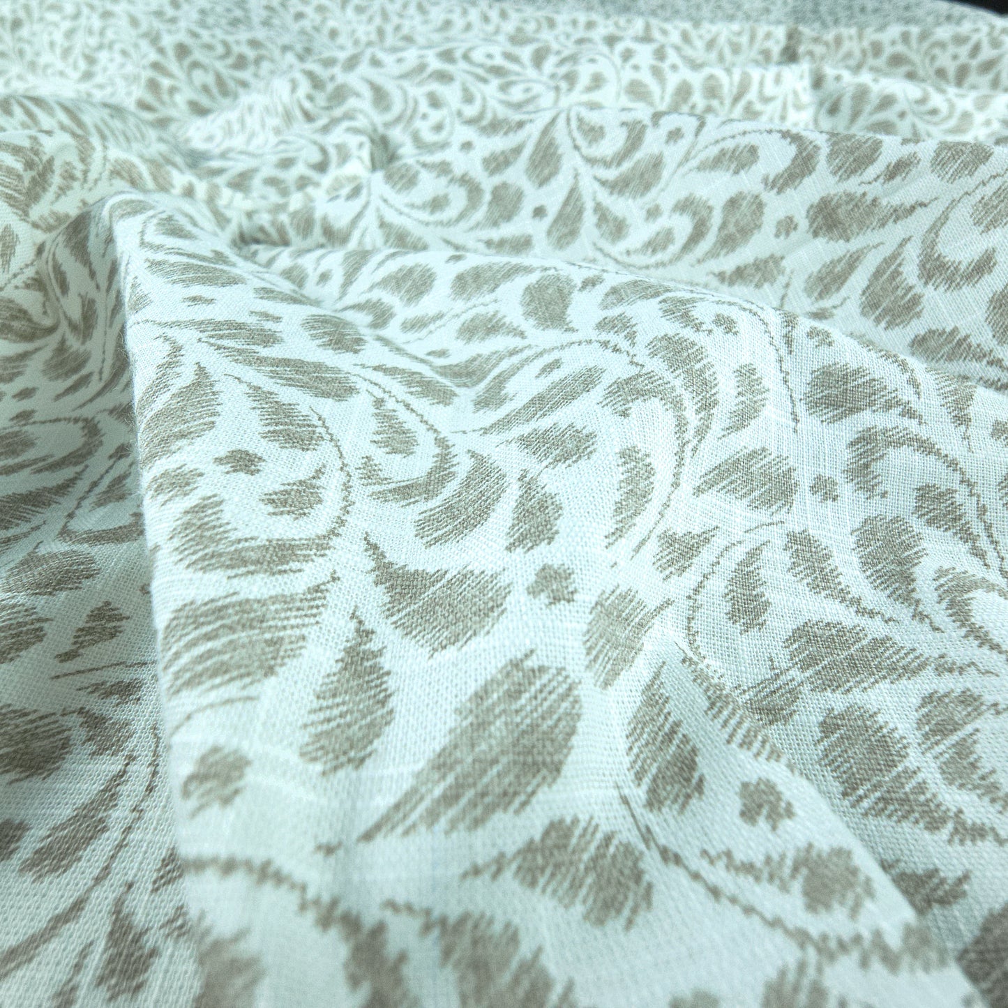 Subtle Vine Buta Cotton Slub Fabric