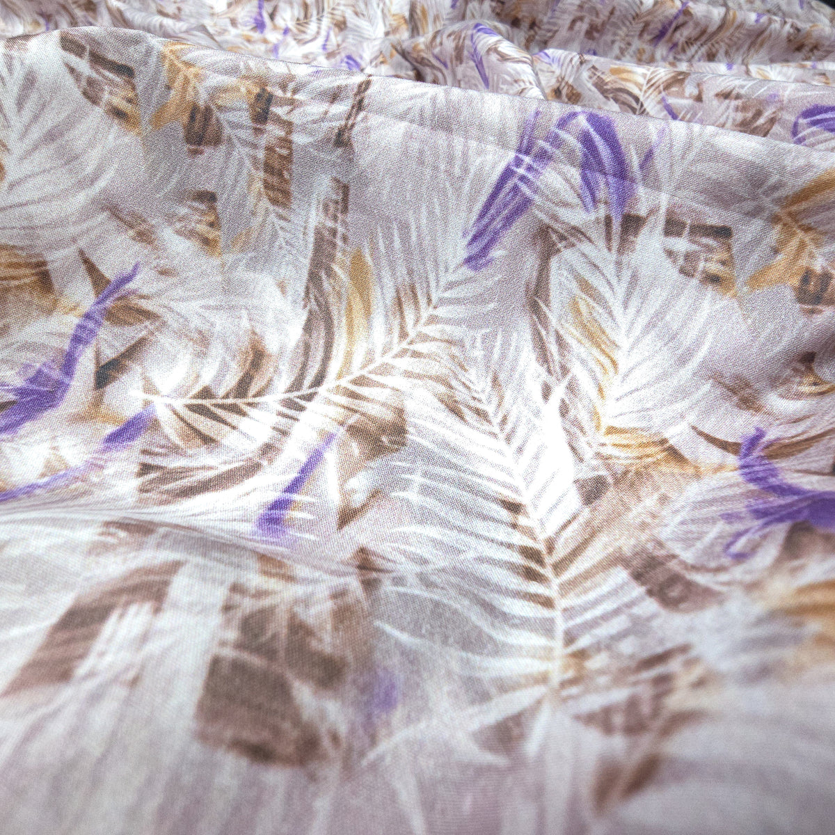 Tropical Feather Breeze Printed Poplin Fabric
