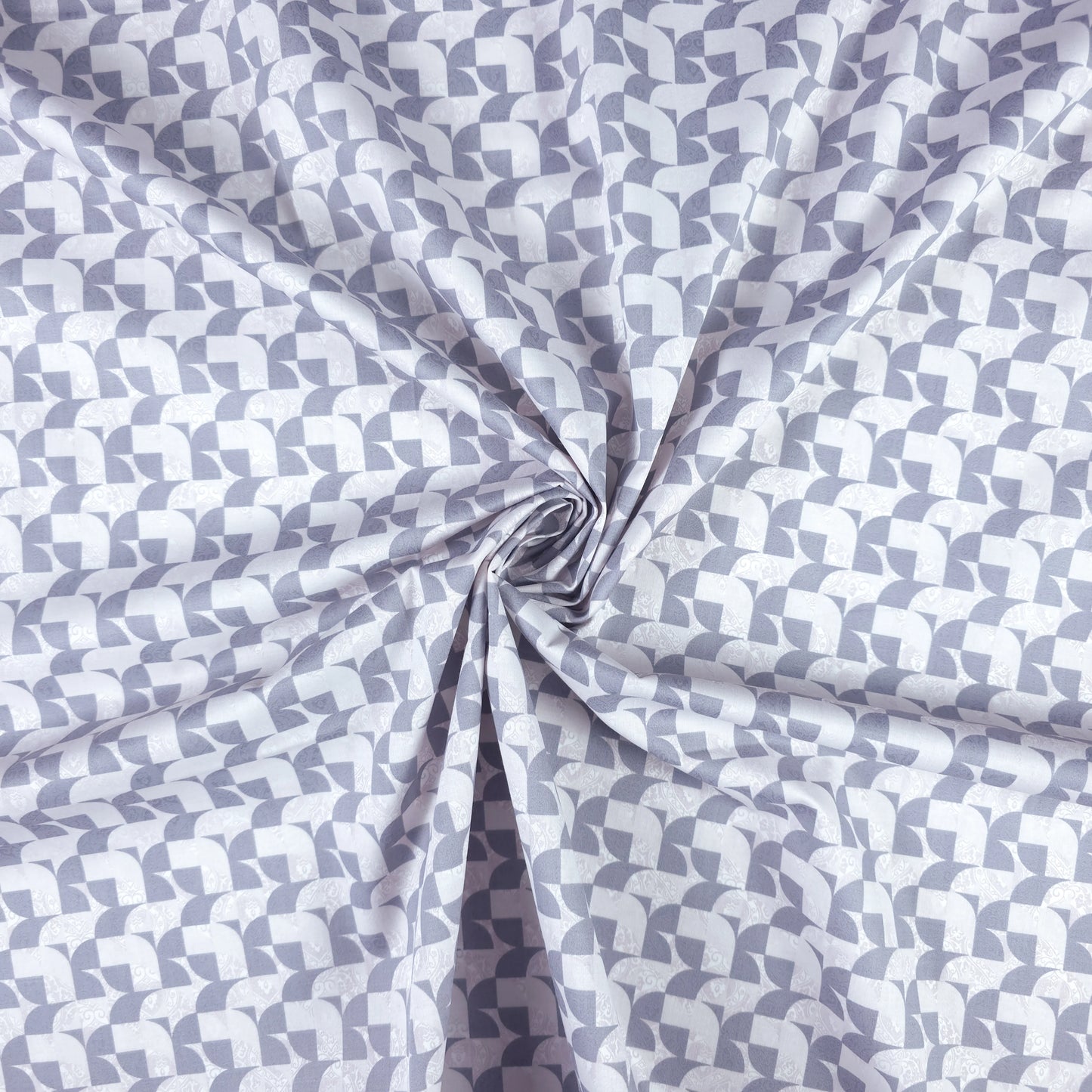 Retro Geometric Mosaic Printed Satin Fabric
