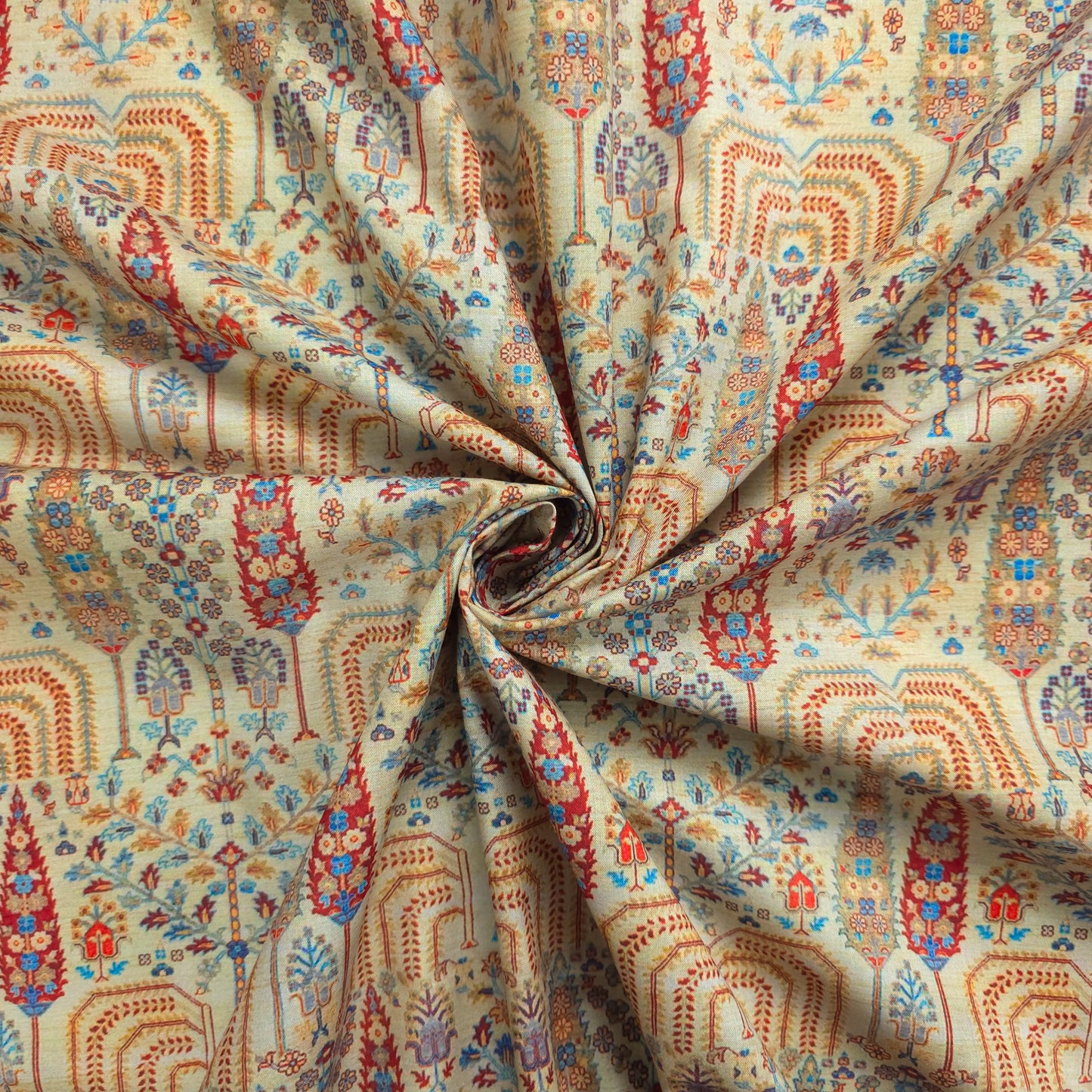 Heritage Mosaic Printed Poly-Cotton Fabric