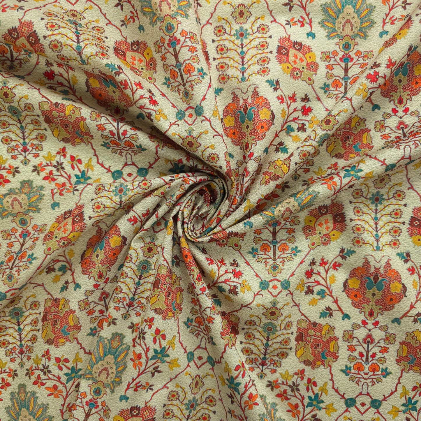 Heritage Bloom Printed Poly-Cotton Fabric