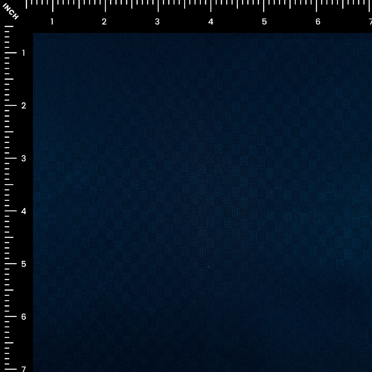 Plain Dyed Mini Check Cotton Dobby Fabric - Navy Blue