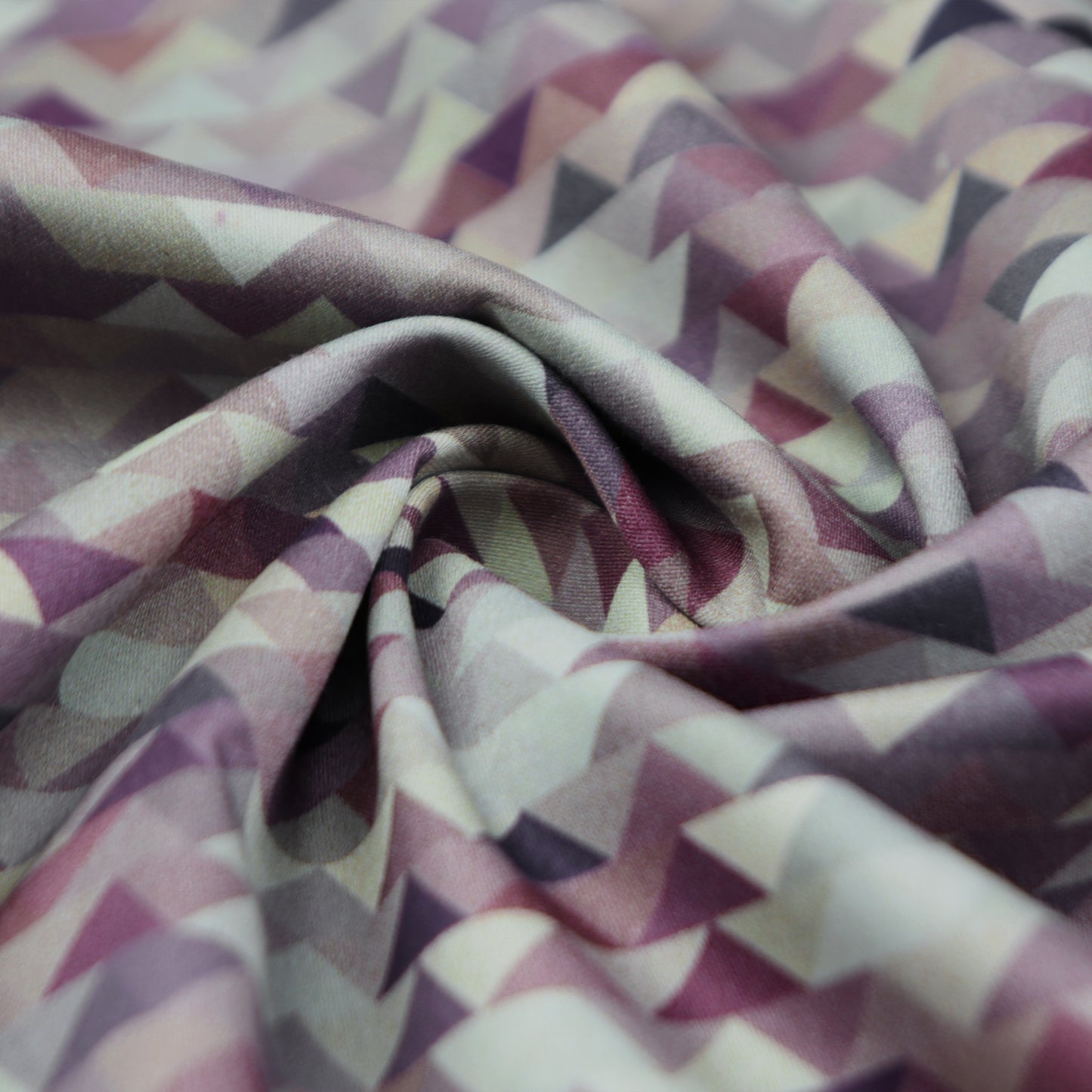 Subtle Triangular Mosaic Satin Fabric