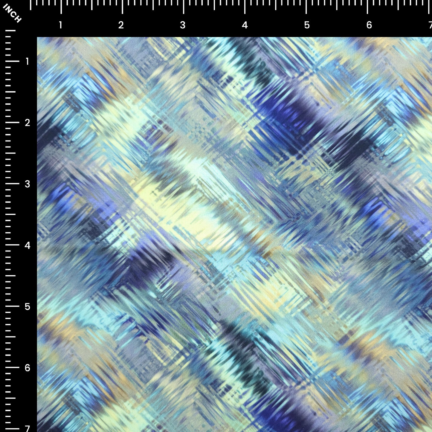 Abstract Diagonal Brushstroke Printed Satin Fabric