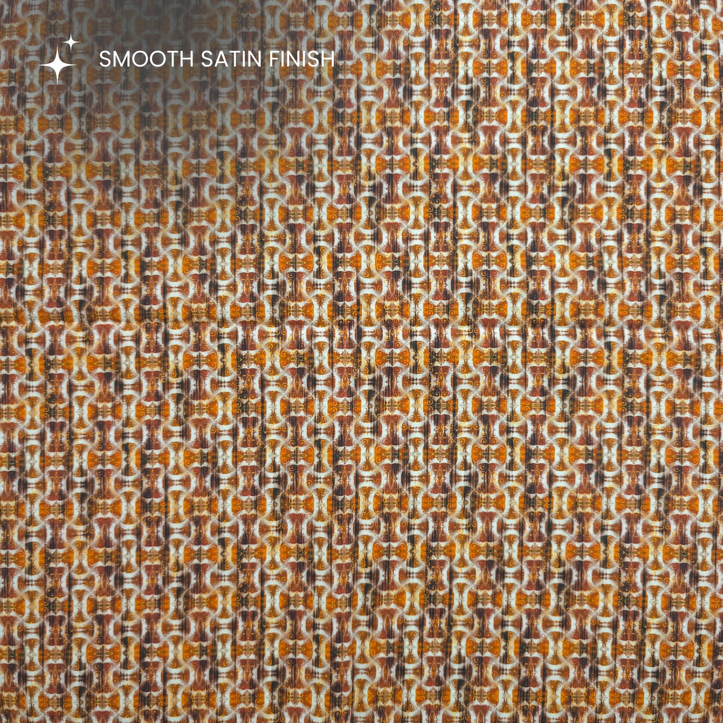 Abstract Tribal Geometric Printed Satin Fabric