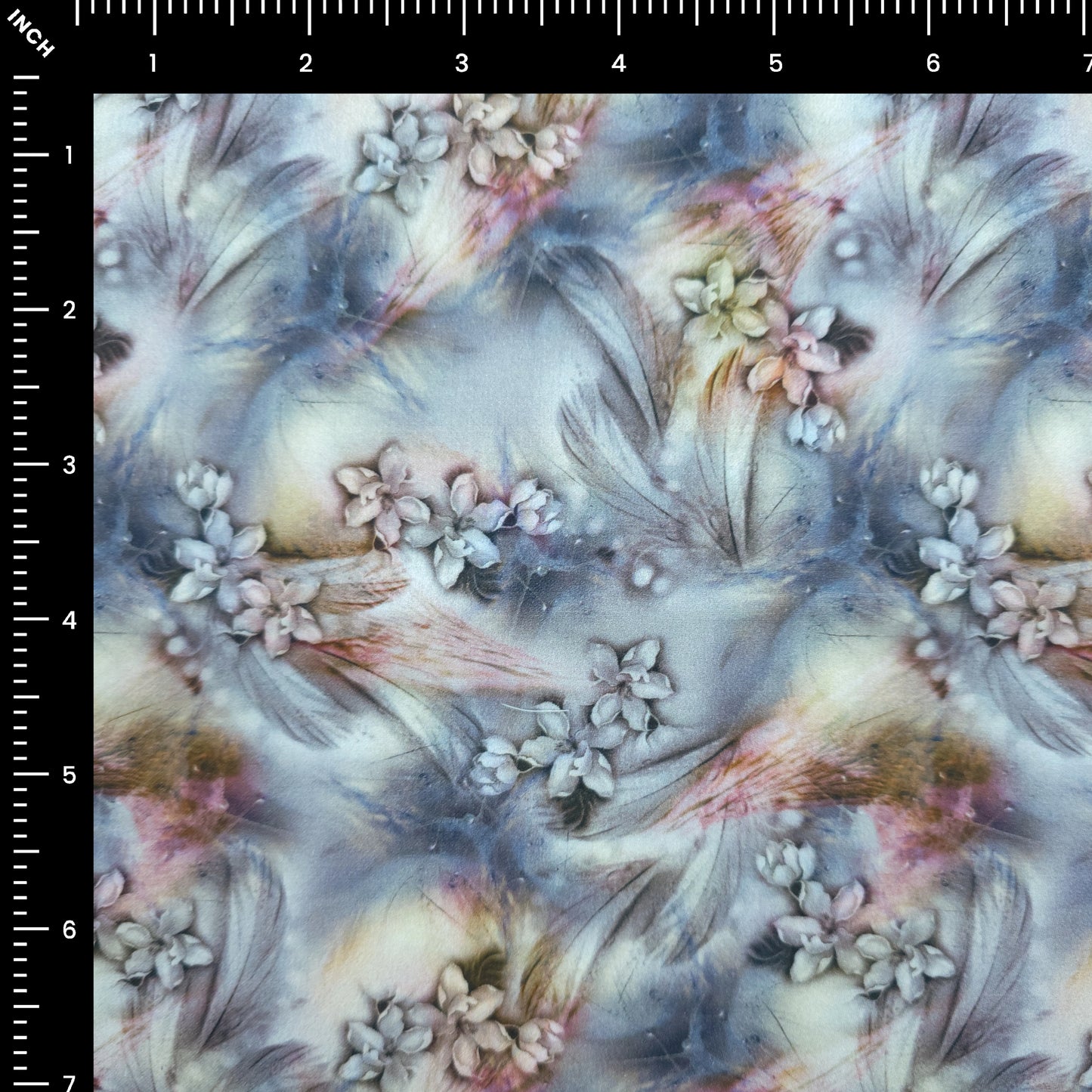 Watercolour Floral Digital Printed Satin Fabric