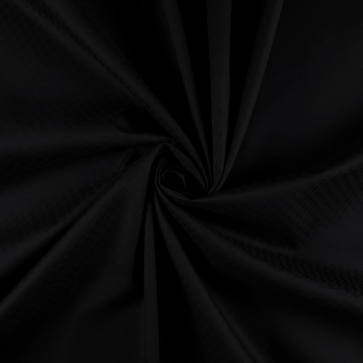 Plain Dyed Mini Check Cotton Dobby Fabric - Black