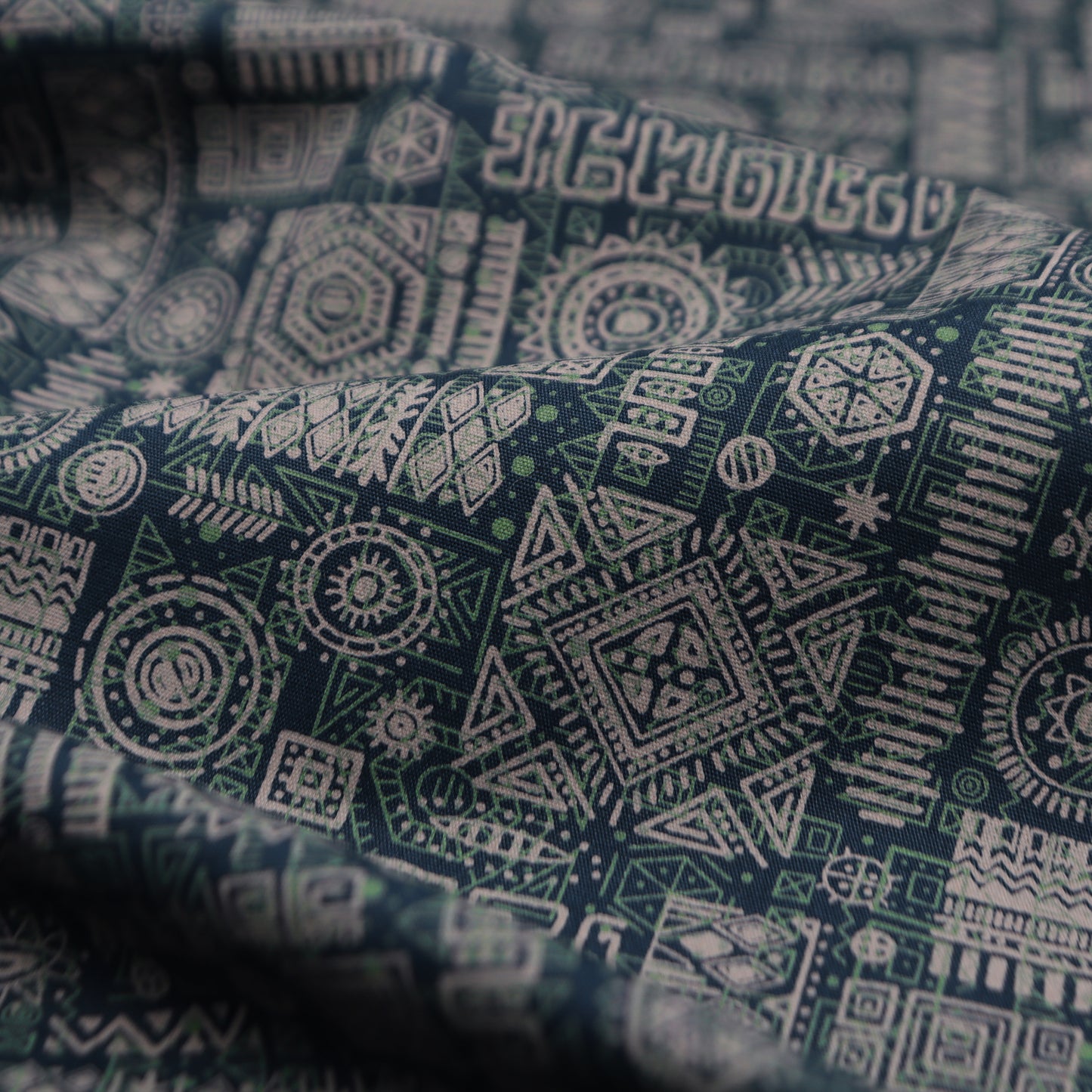 Tribal Geometric Poplin Fabric