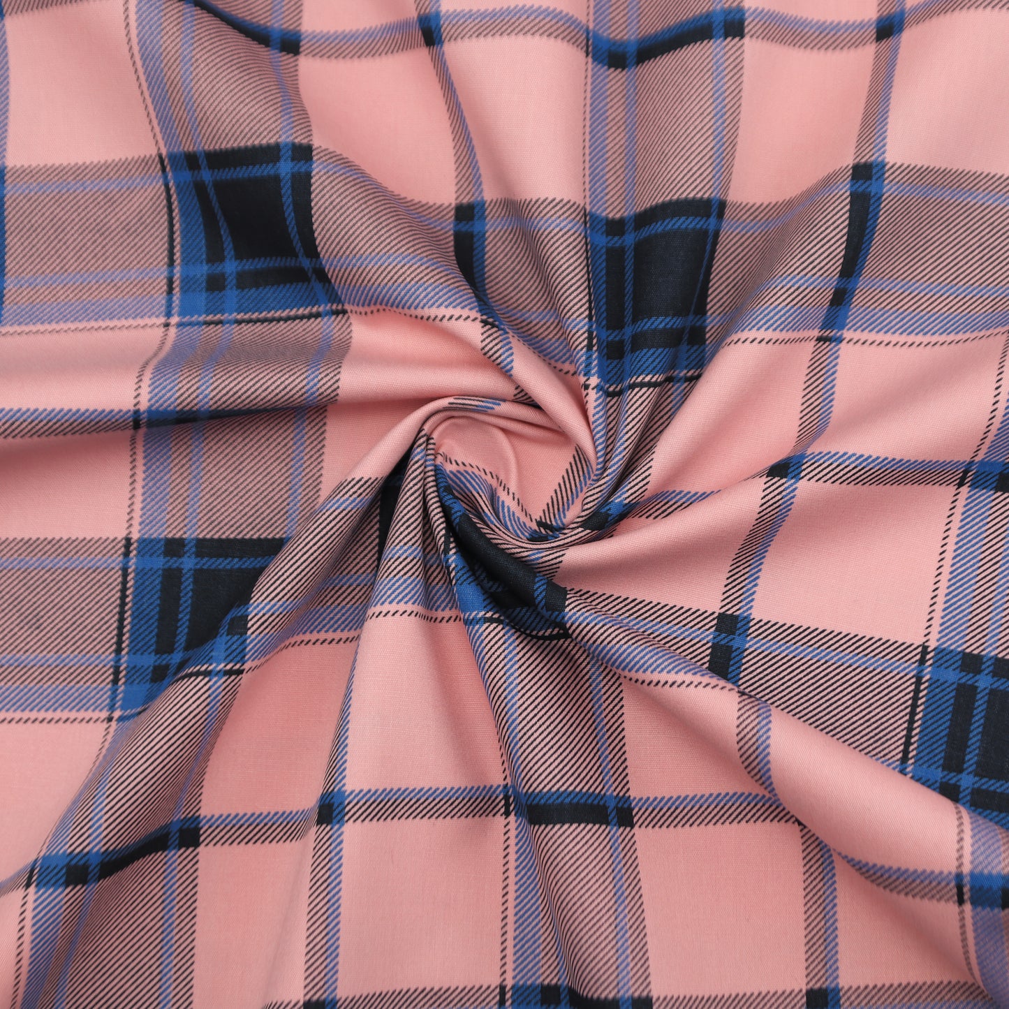 Modern Windowpane Check Poplin Fabric