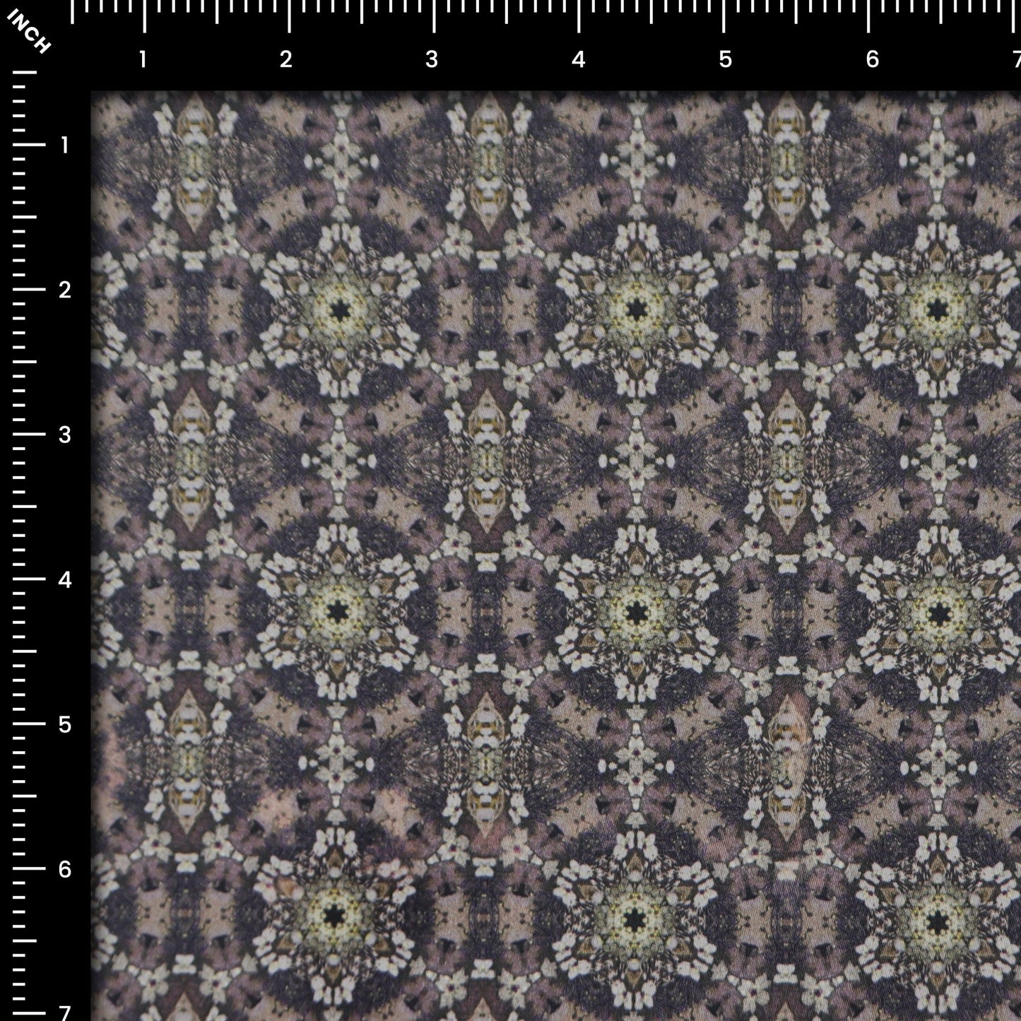 Antique Kaleido Medallion Satin Fabric - Kapaas