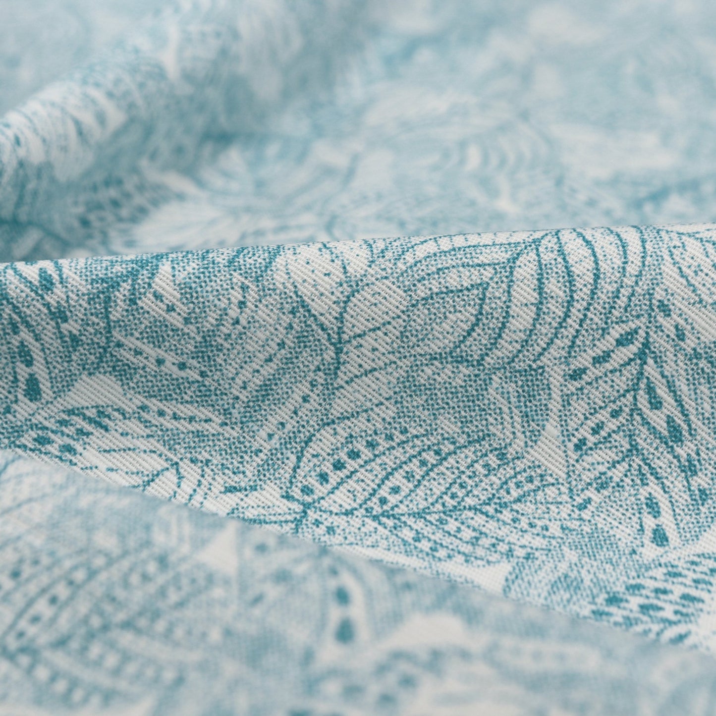 Botanical Leaf Textured Linen Fabric - Kapaas