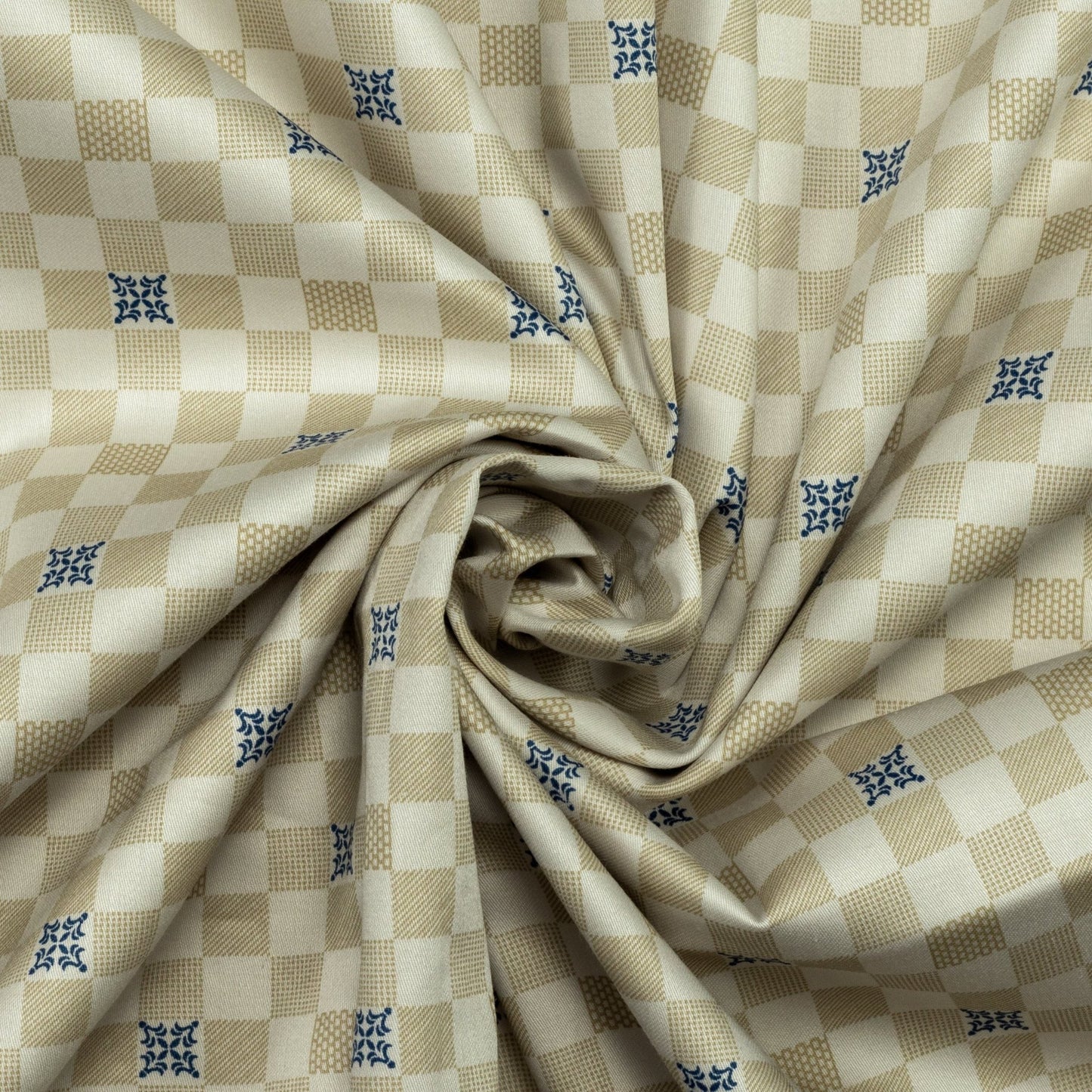 Classic Check Medallion Satin Fabric - Kapaas