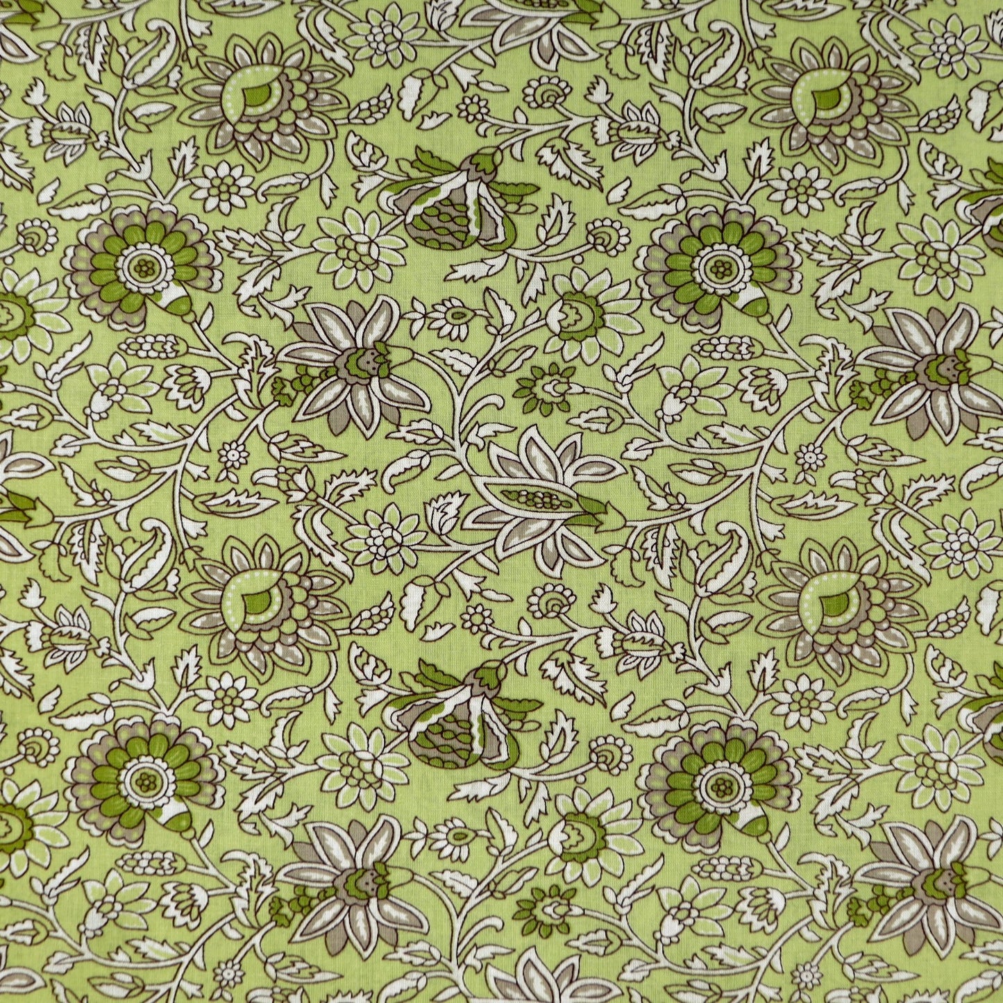 Floral Garden Printed Cambric Fabric - Kapaas