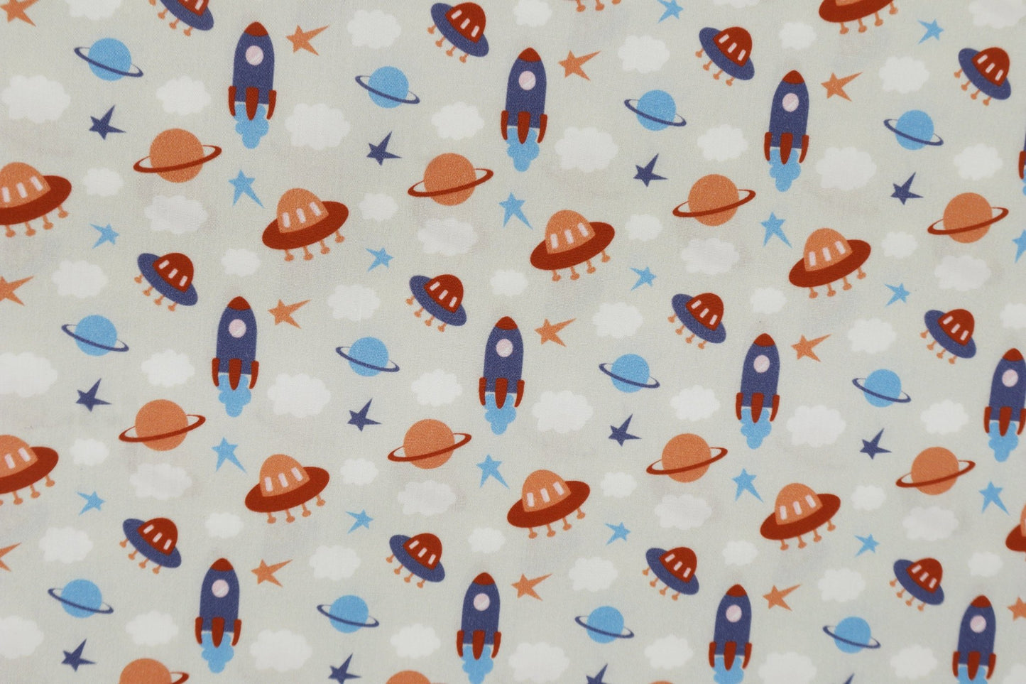 Little Explorer Space Print Poplin Fabric - Kapaas