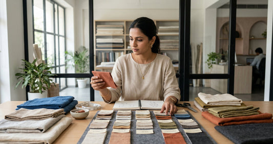 Different fabric types showing texture and structure for garment production