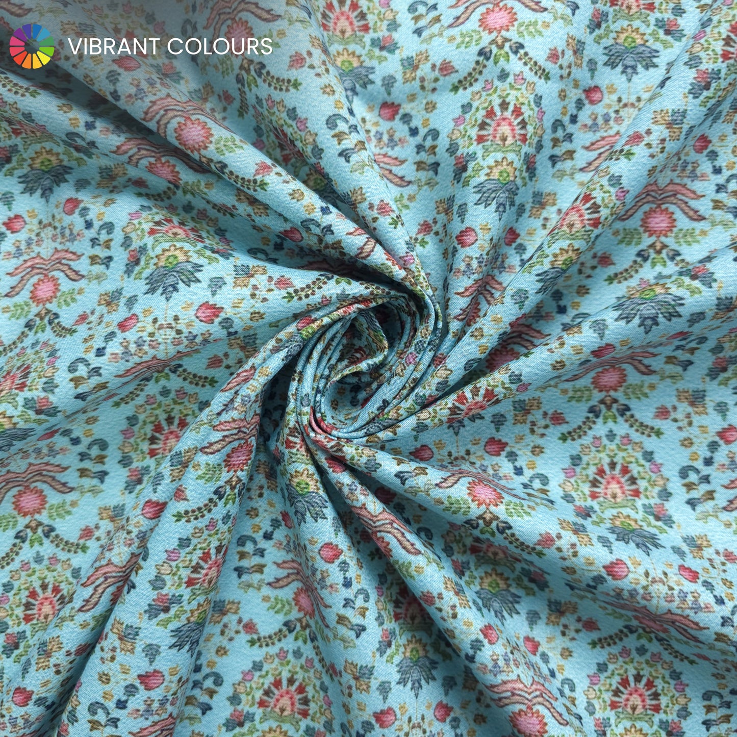 Royal Garden Mosaic Printed Poly-Cotton Fabric