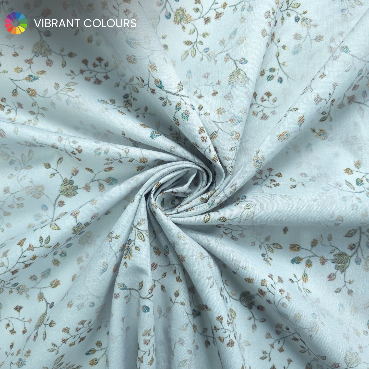 Meadow Whisper Floral Printed Poly-Cotton Fabric