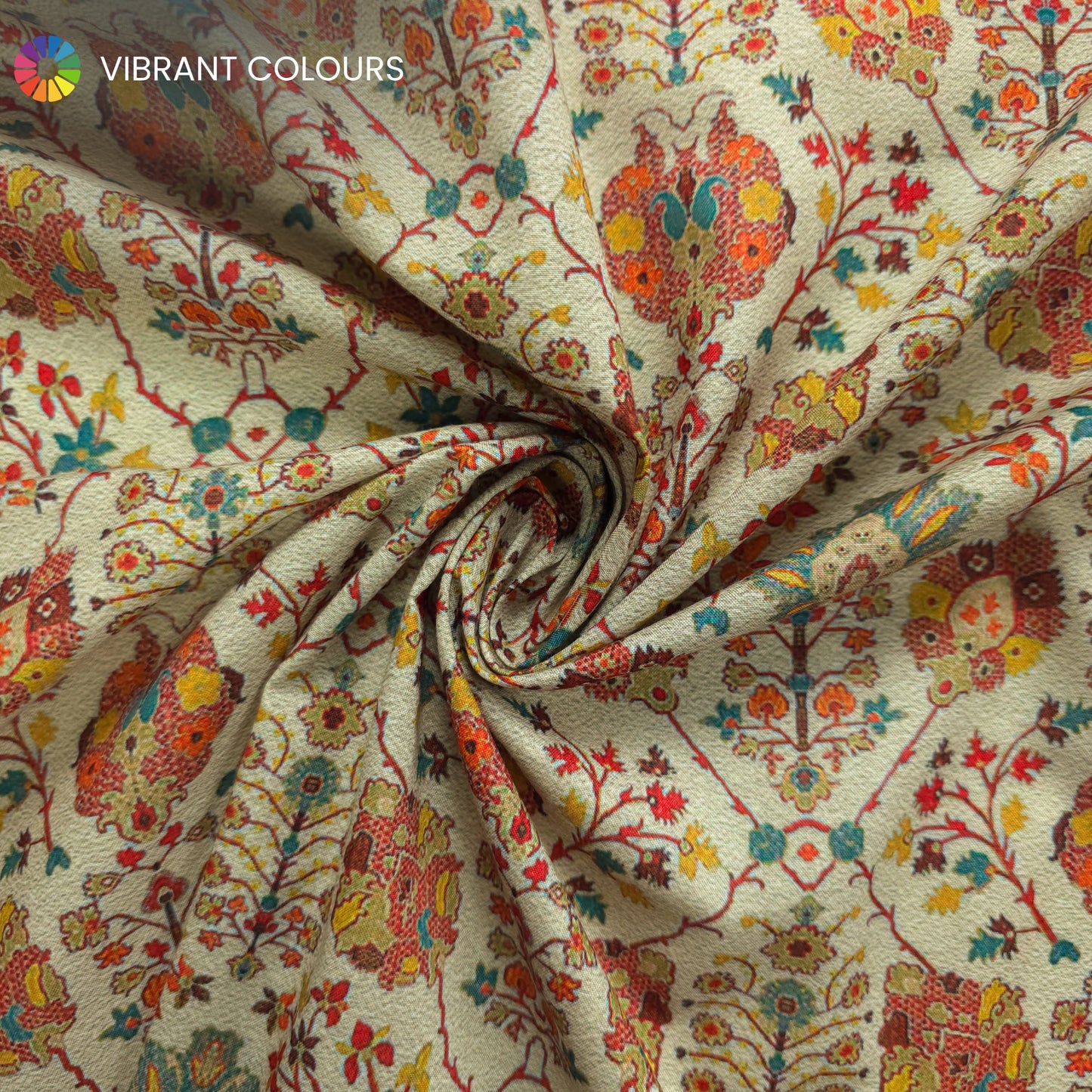 Heritage Bloom Printed Poly-Cotton Fabric