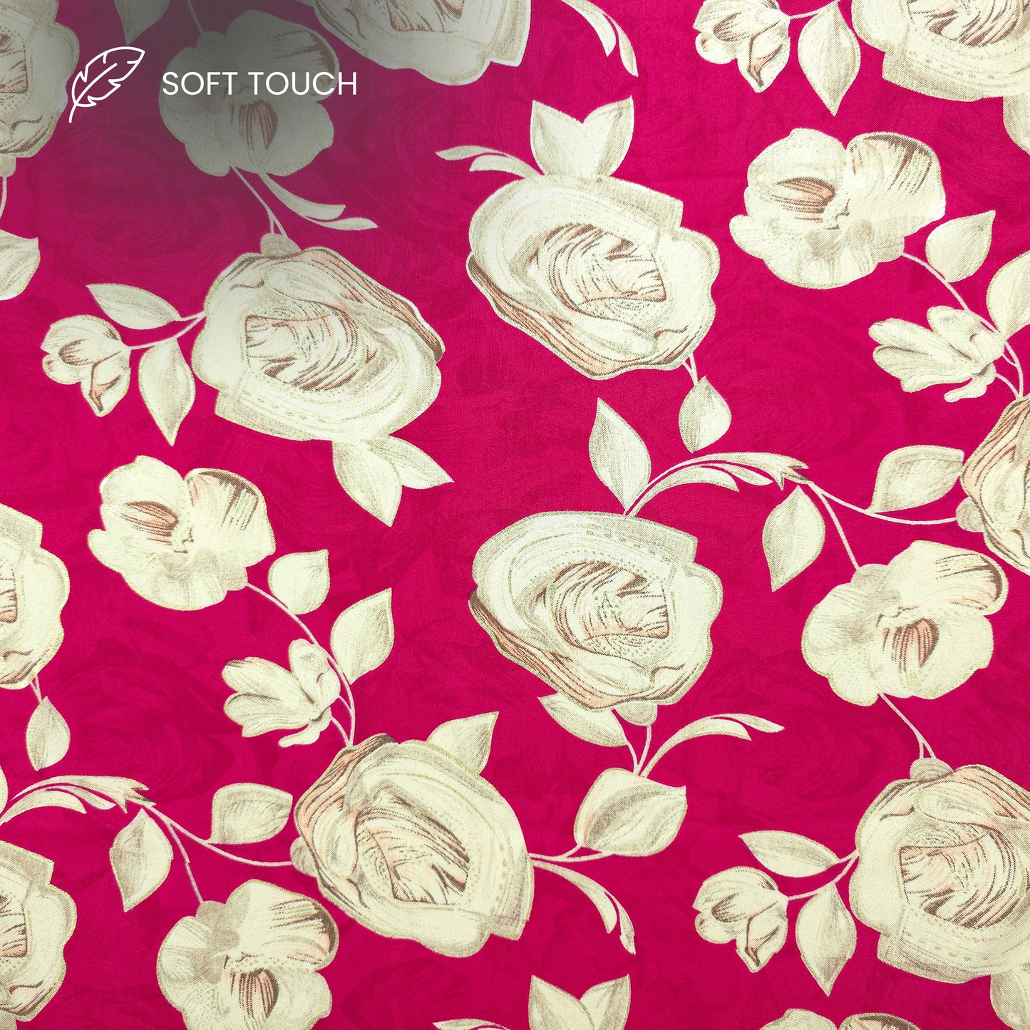 Rosewood Bloom Foil Printed Rayon Fabric