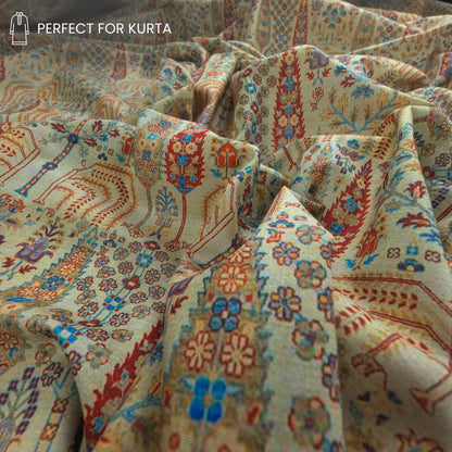 Heritage Mosaic Printed Poly-Cotton Fabric