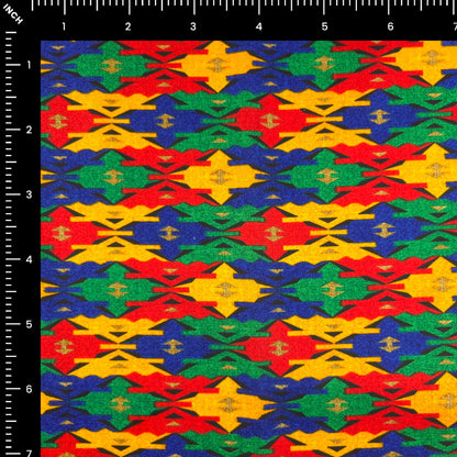 Vibrant Nepali Dhaka Poplin Fabric