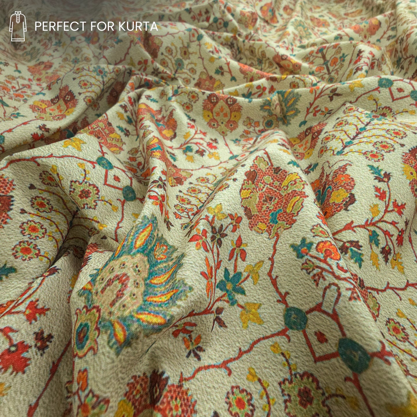 Heritage Bloom Printed Poly-Cotton Fabric