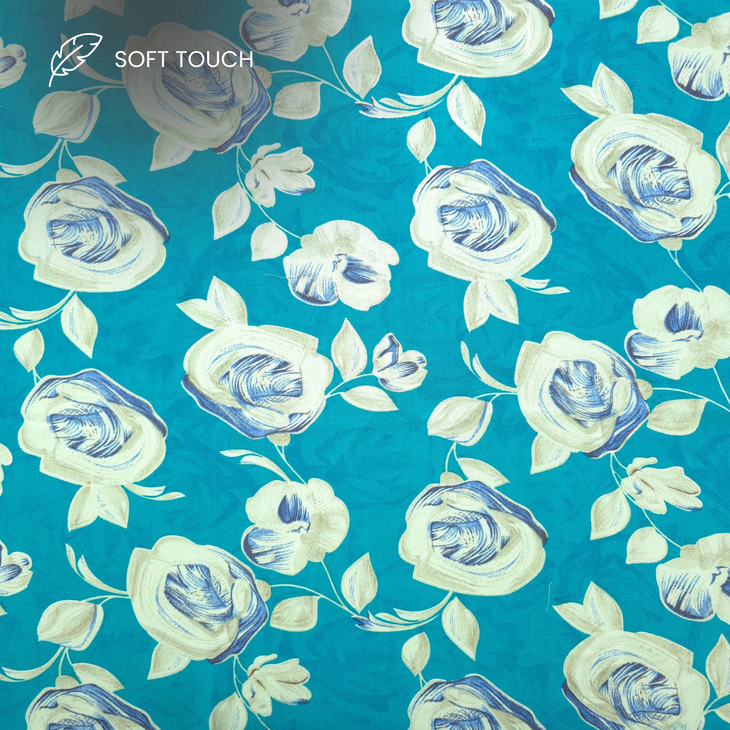 Rosewood Bloom Foil Printed Rayon Fabric