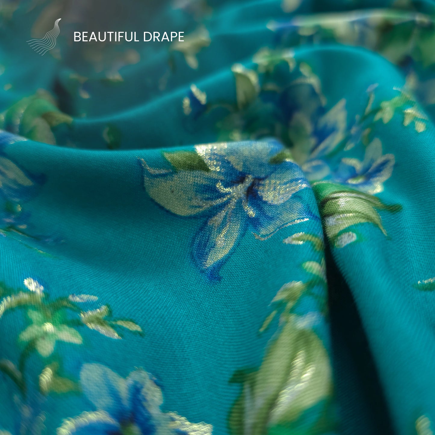Floral Charm Foil Printed Rayon Fabric