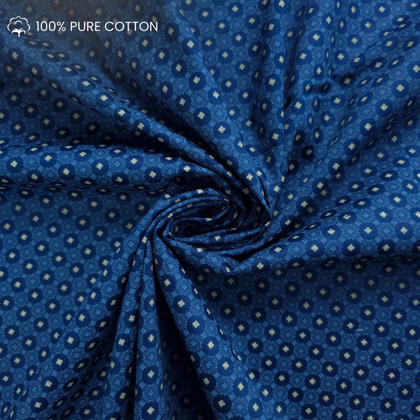 Verdant Medallion Printed Satin Fabric