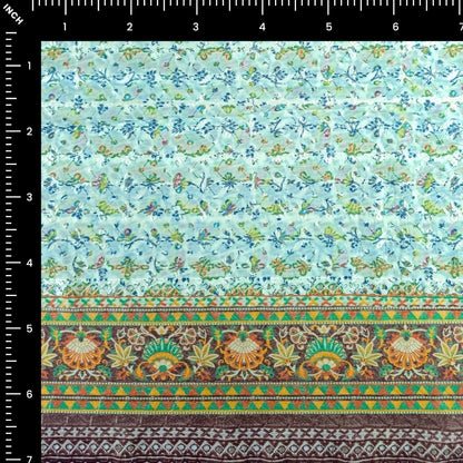 Vintage Floral Border Schiffli Cambric Fabric