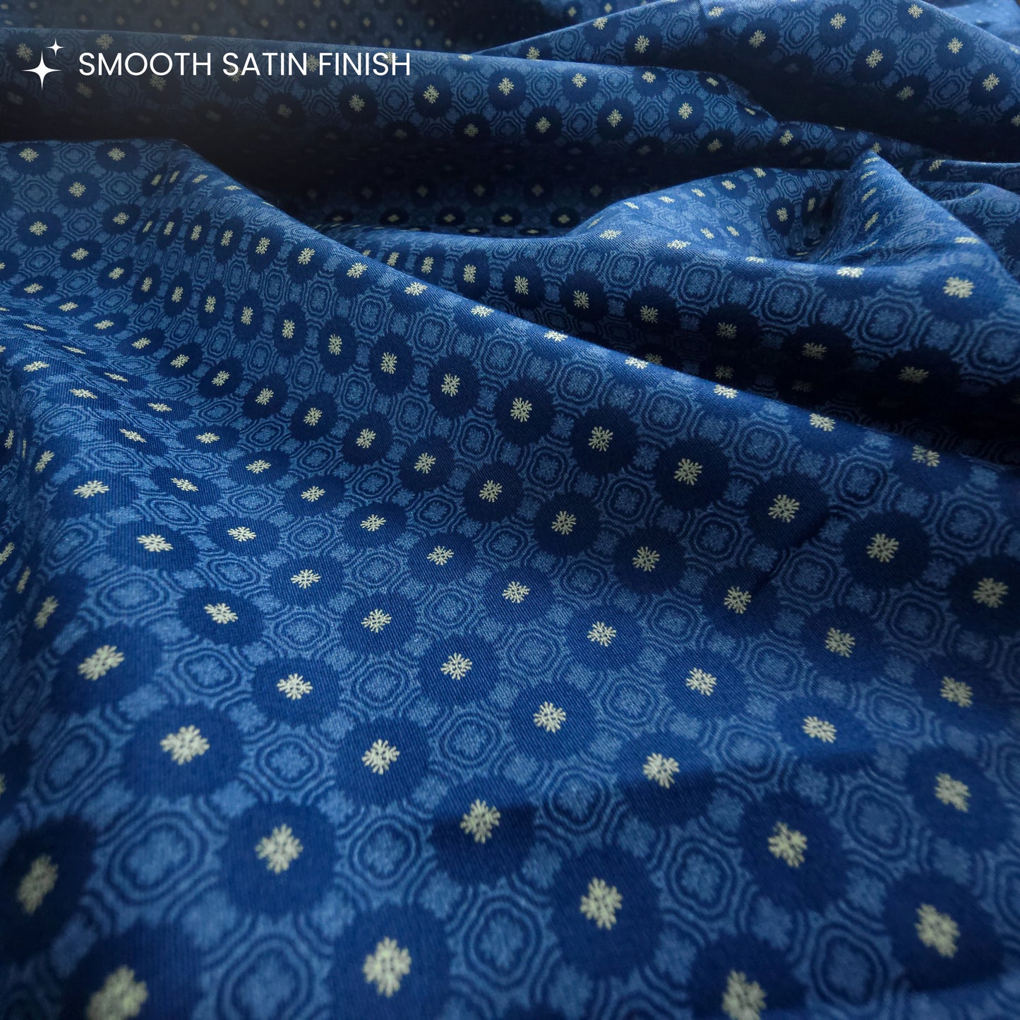 Verdant Medallion Printed Satin Fabric