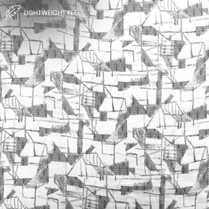 Geometric Mosaic Printed Cotton Slub Fabric