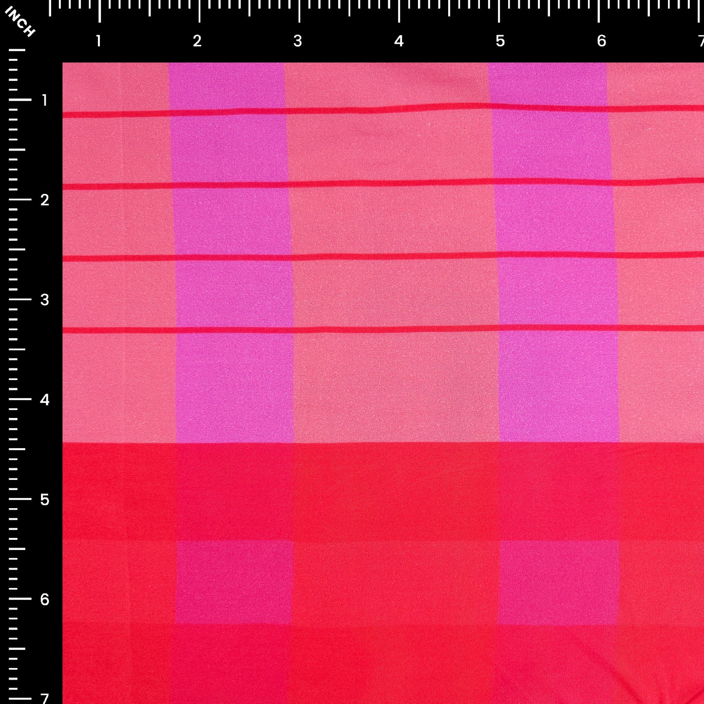 Stripe Check Printed Rayon Fabric with Border