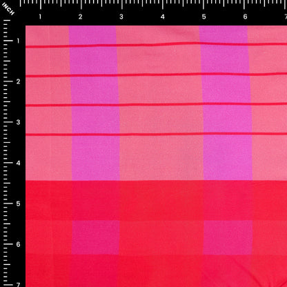 Stripe Check Printed Rayon Fabric with Border