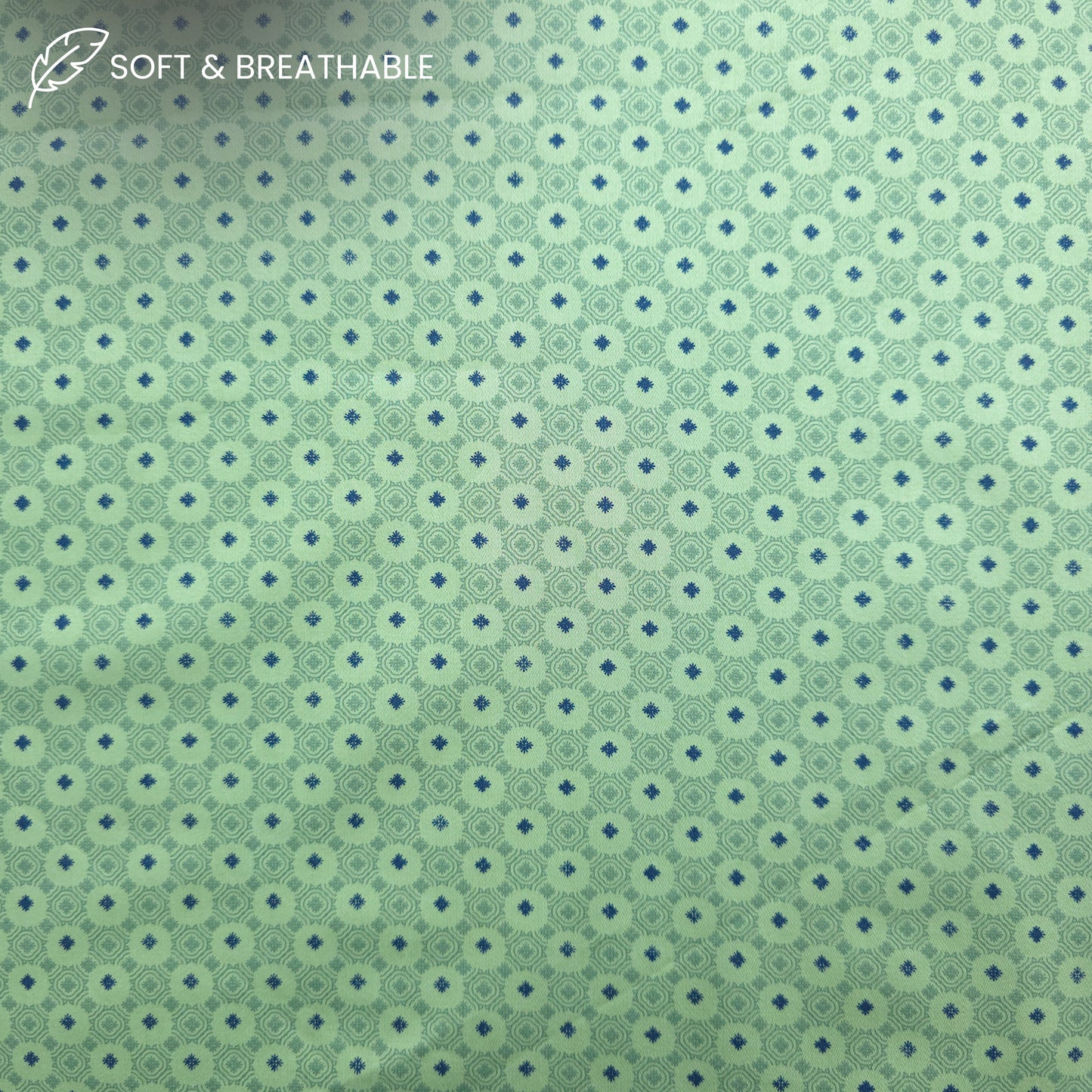 Verdant Medallion Printed Satin Fabric