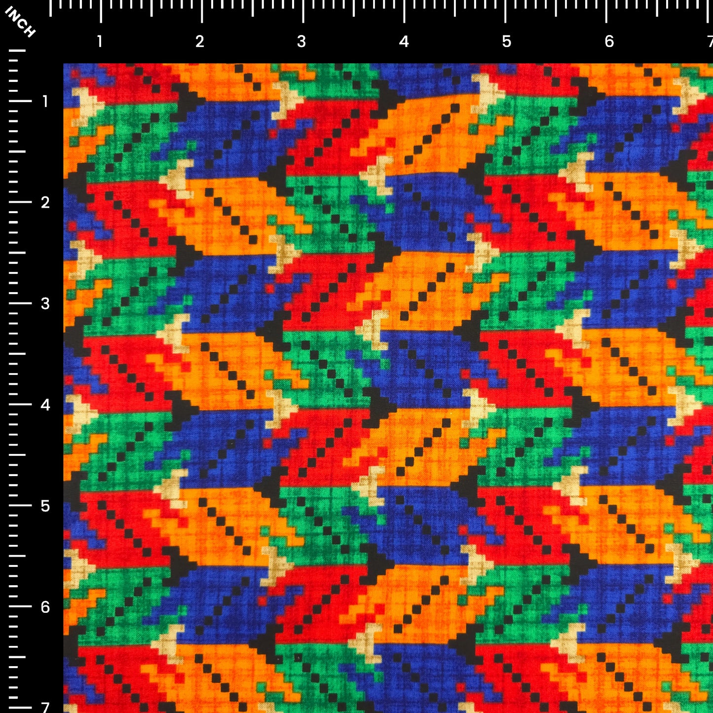 Cultural Dhaka Geometric Poplin Fabric