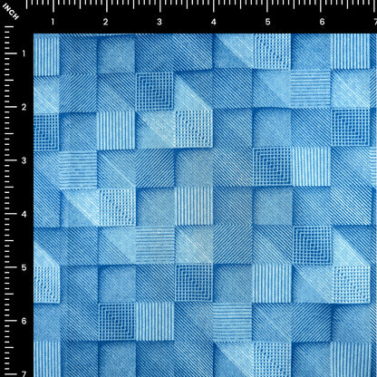 Opulent Textured Mosaic Printed Satin Fabric