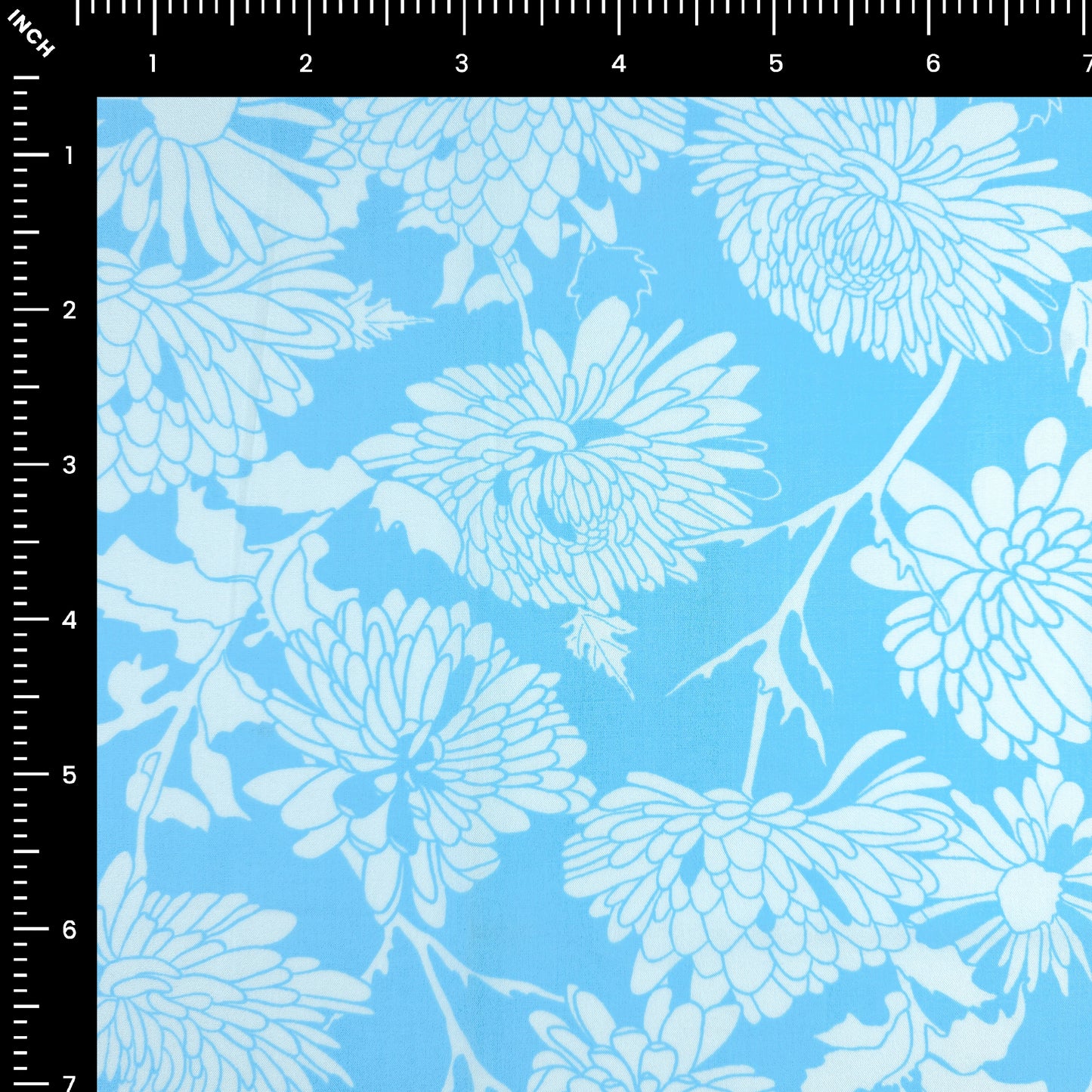 Elegant Chrysanthemum Printed Rayon Fabric