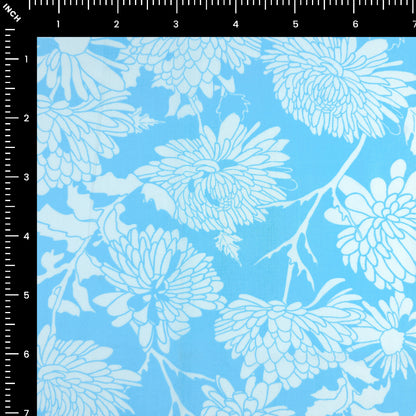 Elegant Chrysanthemum Printed Rayon Fabric