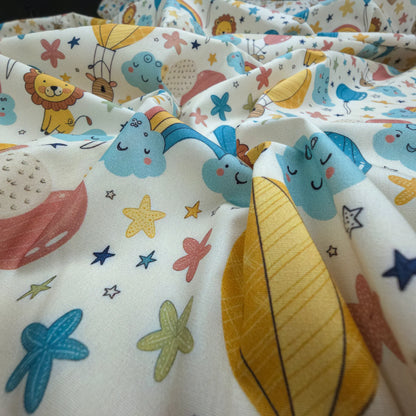 Skybound Dreams Printed Poplin Fabric