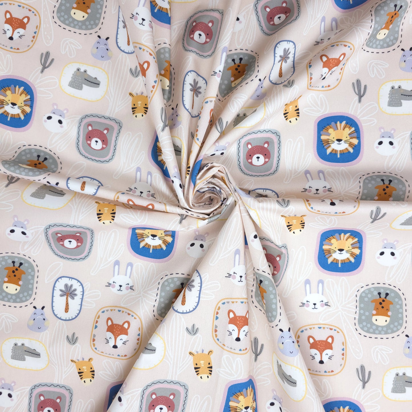 Safari Friends Printed Poplin Fabric