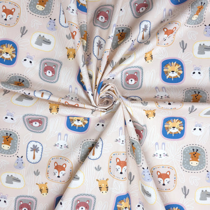 Safari Friends Printed Poplin Fabric