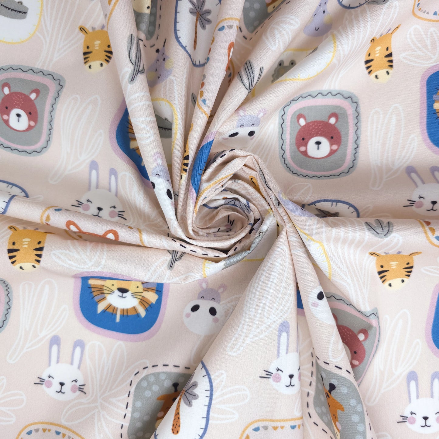 Safari Friends Printed Poplin Fabric